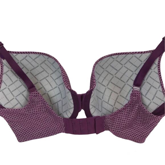 VICTORIAS SECRET Uplift Bra Semi Demi sz 32DD Womens Purple Underwire - Picture 2 of 8